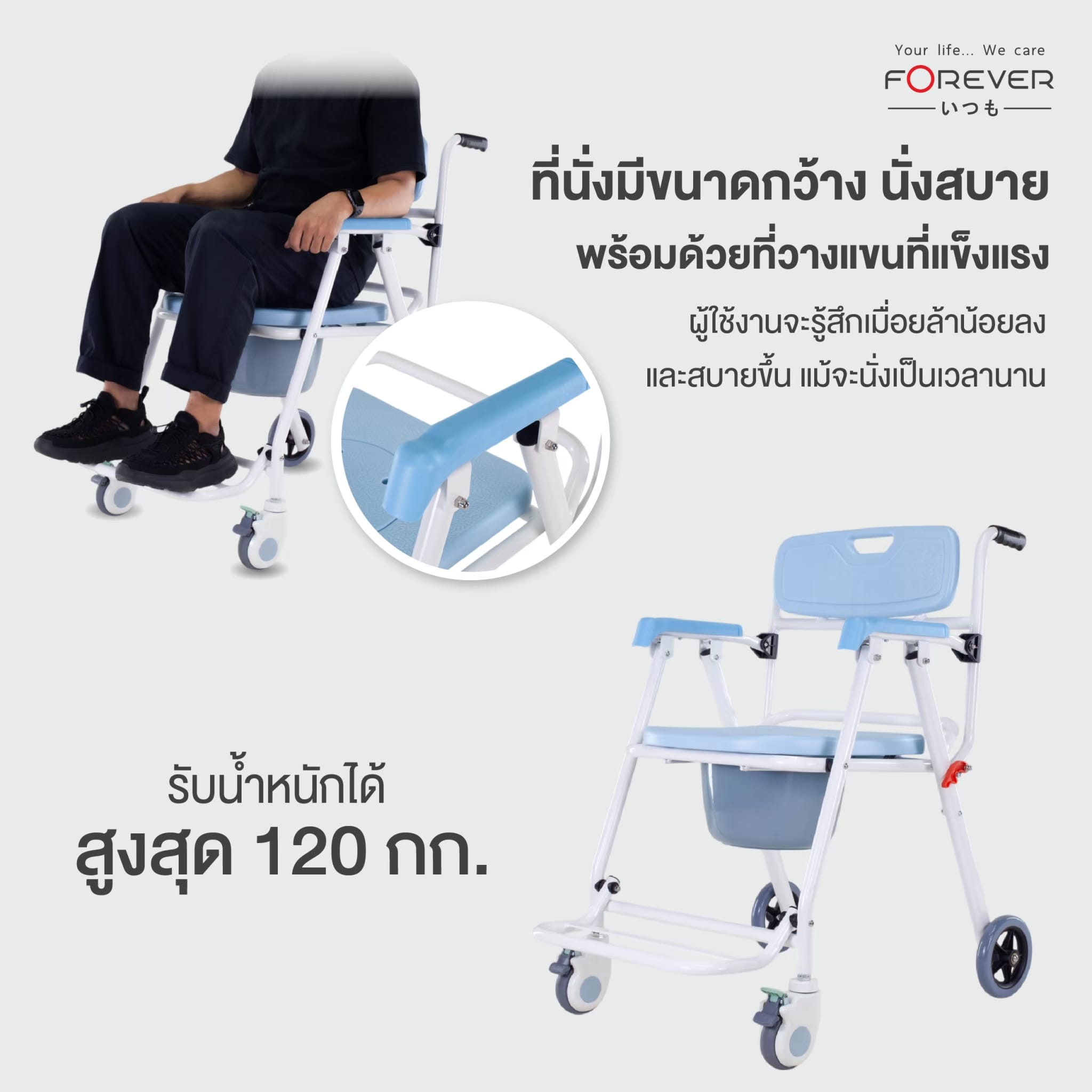 รถเข็นนั่งถ่าย FOREVER COMMODE_6